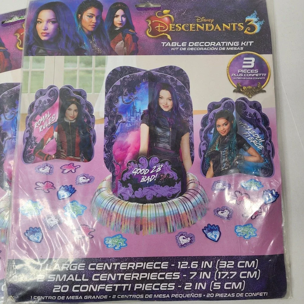 Descendants 3 Table Decorating Kit Lot 3 Girls Birthday Party Supply Centerpiece